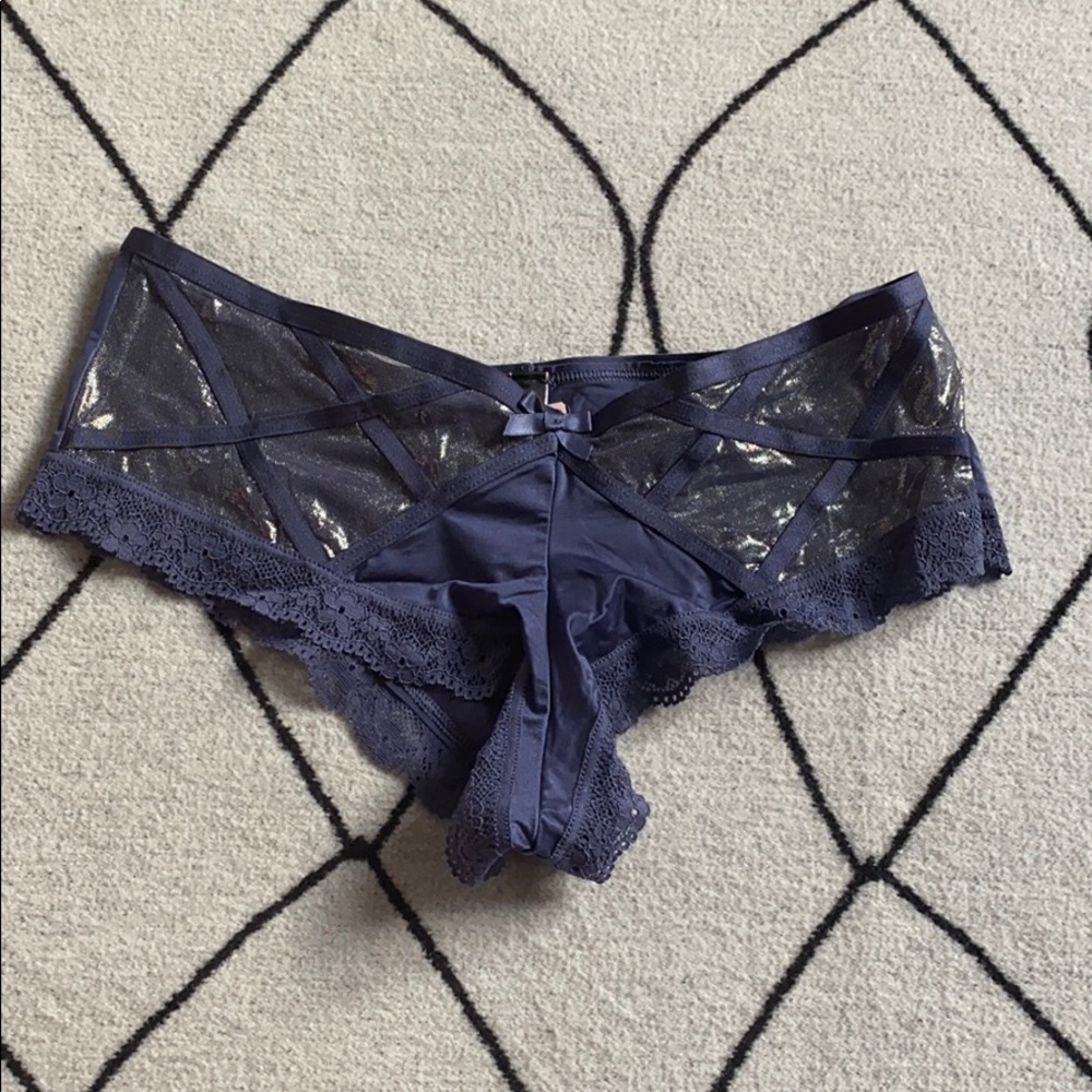 Blue shimmer cheeky NWT Sz M panties